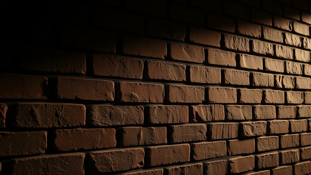 Prairie School Roman brick wall detail showing deeply raked horizontal joints.
