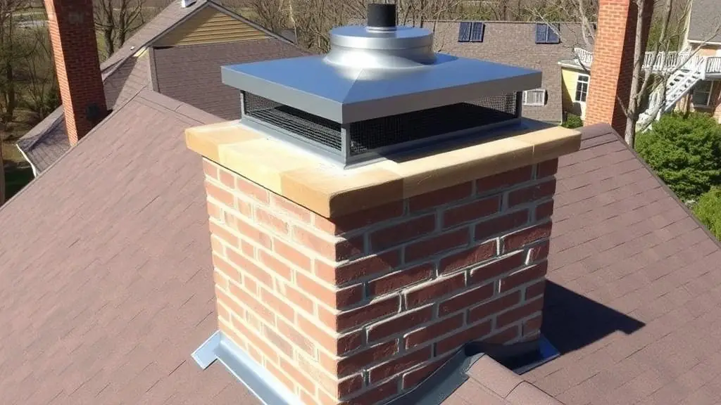 Full Chimney Crown Rebuild - 1975 Colonial - completed work by Delta Masonry
